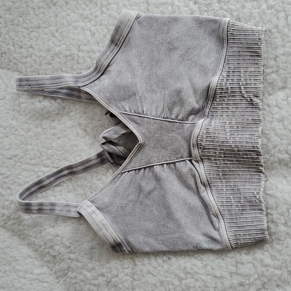 Free People Scoop Neck Good Karma Bra Vintage Ice Grey
